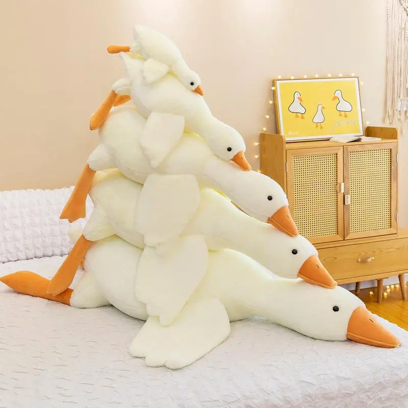 50-190cm Cute Big Duck Goose Plush Toy Kawaii Huge Duck Sleeping Pillow Cushion Soft Stuffed Animal Doll Kid Toy Gift