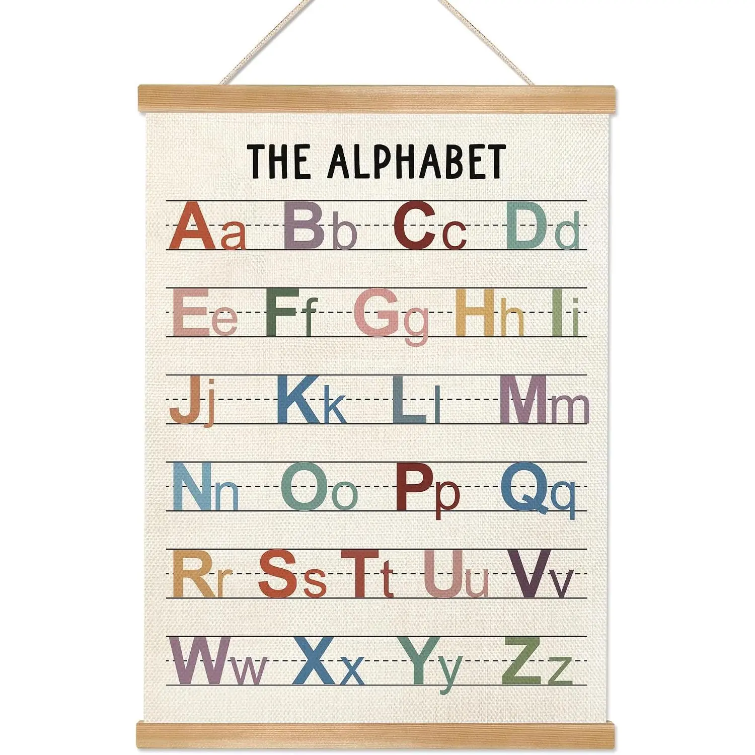 Alphabet Chart Poster,Alphabet Educational Poster with Hanger Frame,ABC Wall Art Posters for Toddler Learning Posters for Nursery Playroom Classroom Kids Room Decor 14x18.5Inch
