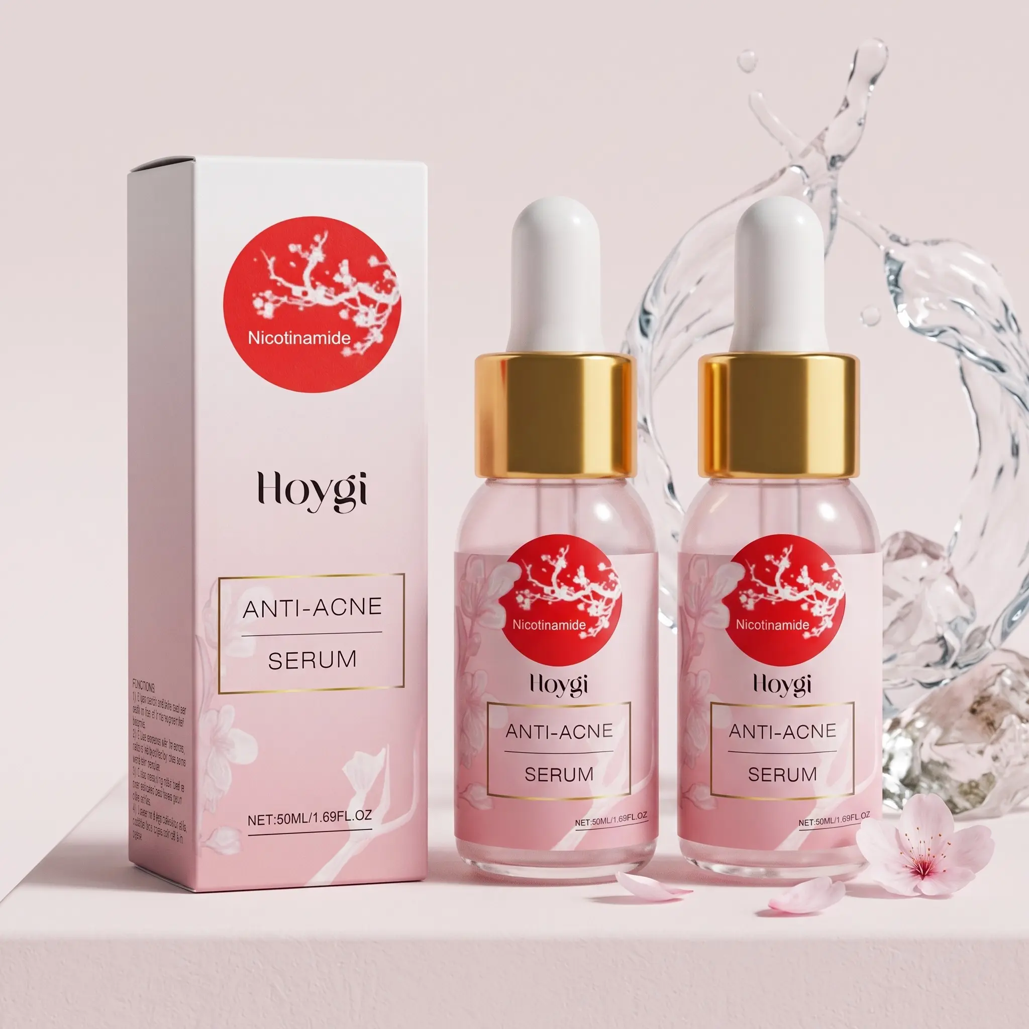 Niacinamide Brightening & Smoothing Serum Set (50ML*2), Improves Dull Skin, Even Tone, Reduces Blemishes, Moisturizing Repair Essence