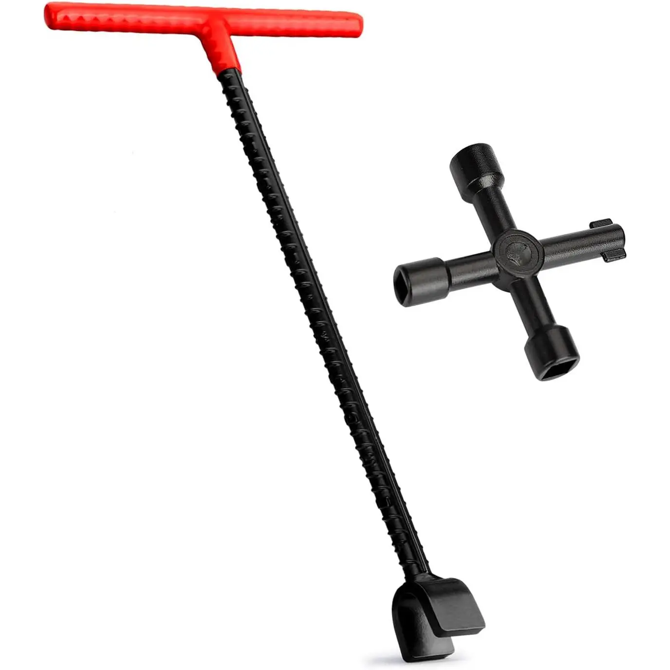 Water Meter Key 16 inch Enforced Steel T-Handle With 4-way Multi-Functional   Key