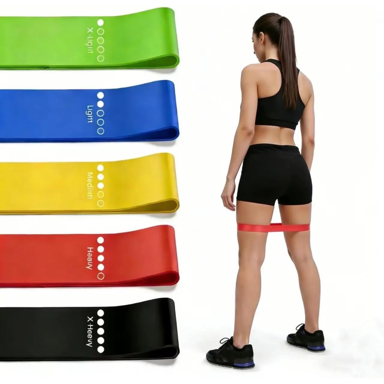 5-Level Resistance Bands Set - -Friendly Exercise Bands for  Fitness, Yoga,   & Physical