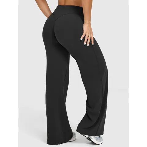 JGS1996 Women's High Waisted Straight Leg Pants Wide Leg Yoga Pants Casual Loose Outfit Lounge SoftMotion Stretchy Seamless Leggings Comfortable Flattering Activewear Summer Workout Gym Daily Wear Fabric