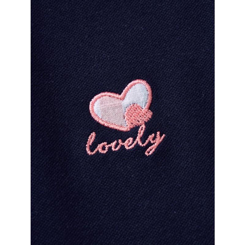 Girls' College-Style Heart-Shaped Pattern Dress Summer Children's Skirt Princess Uniform for Elementary School Students