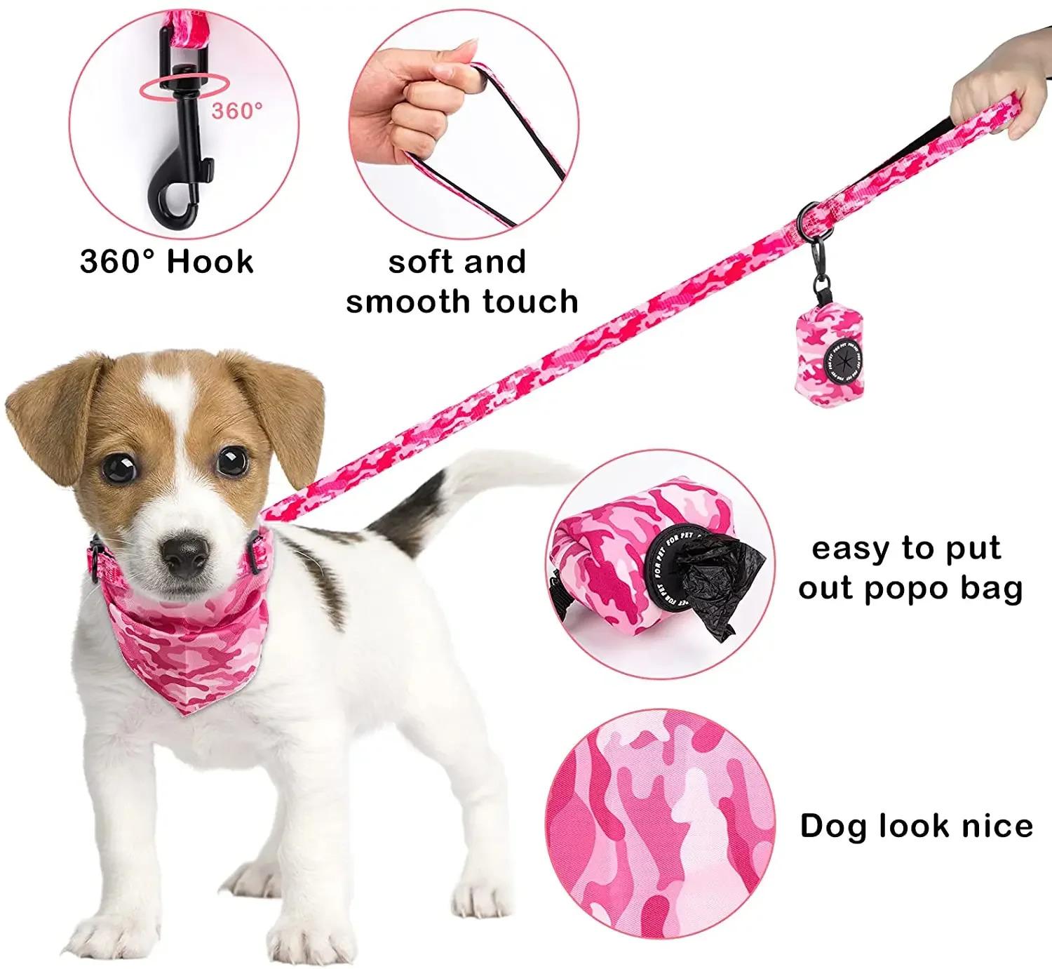 Dog Harness Suit Include Vest Harness Collar Leash Handkerchief Scarf Poop Bag Accessories for Pet Cat Dogs Supplies Set  Dog Accessories