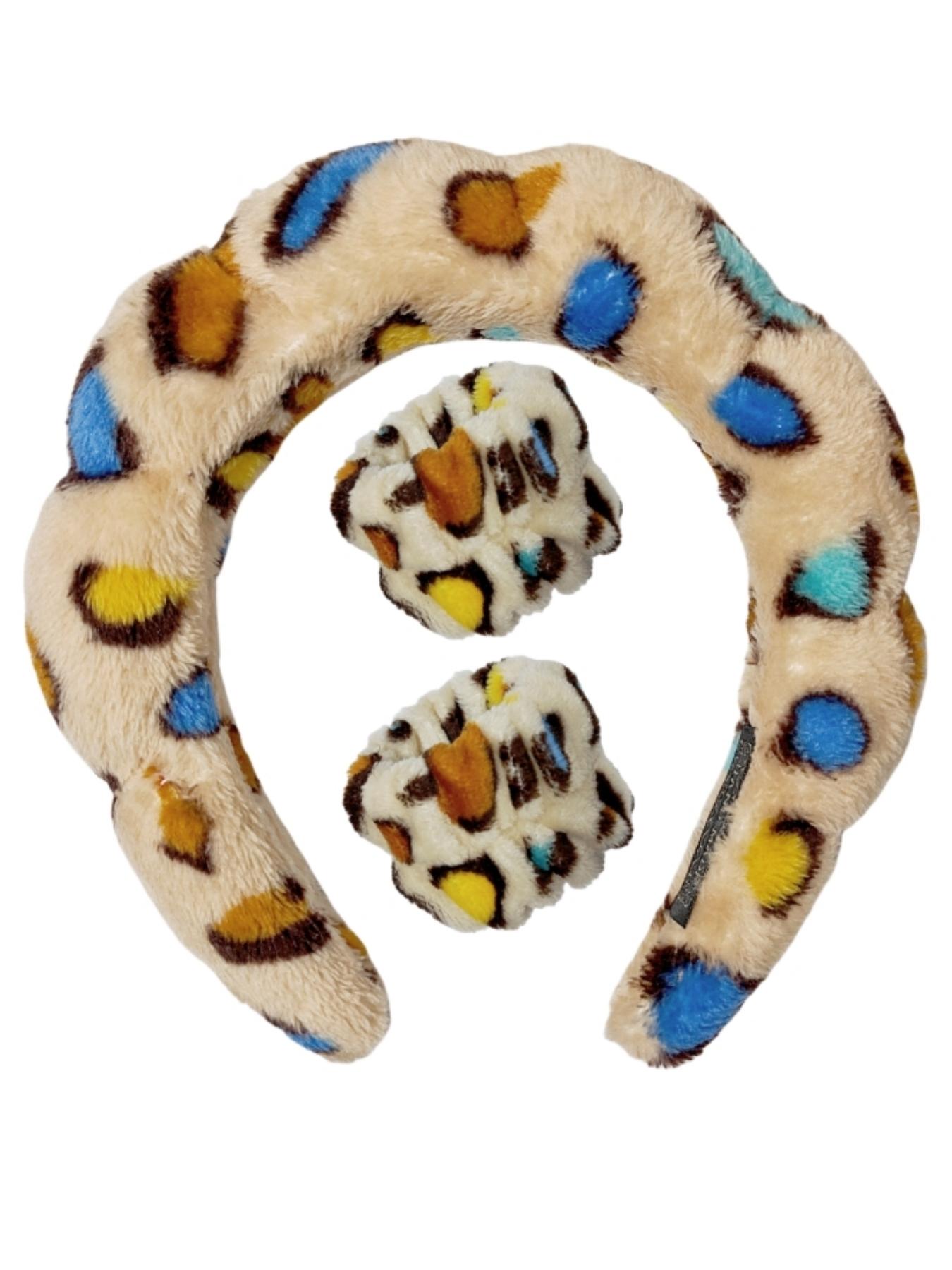 3pcs Reusable Makeup Remover Headband for Galentinesparty, Wristband Padded Hair Hoop for Daily Wear for Fall & Winter, Fashion Matching Hair Accessories for Women & Girls for Makeup, Spa