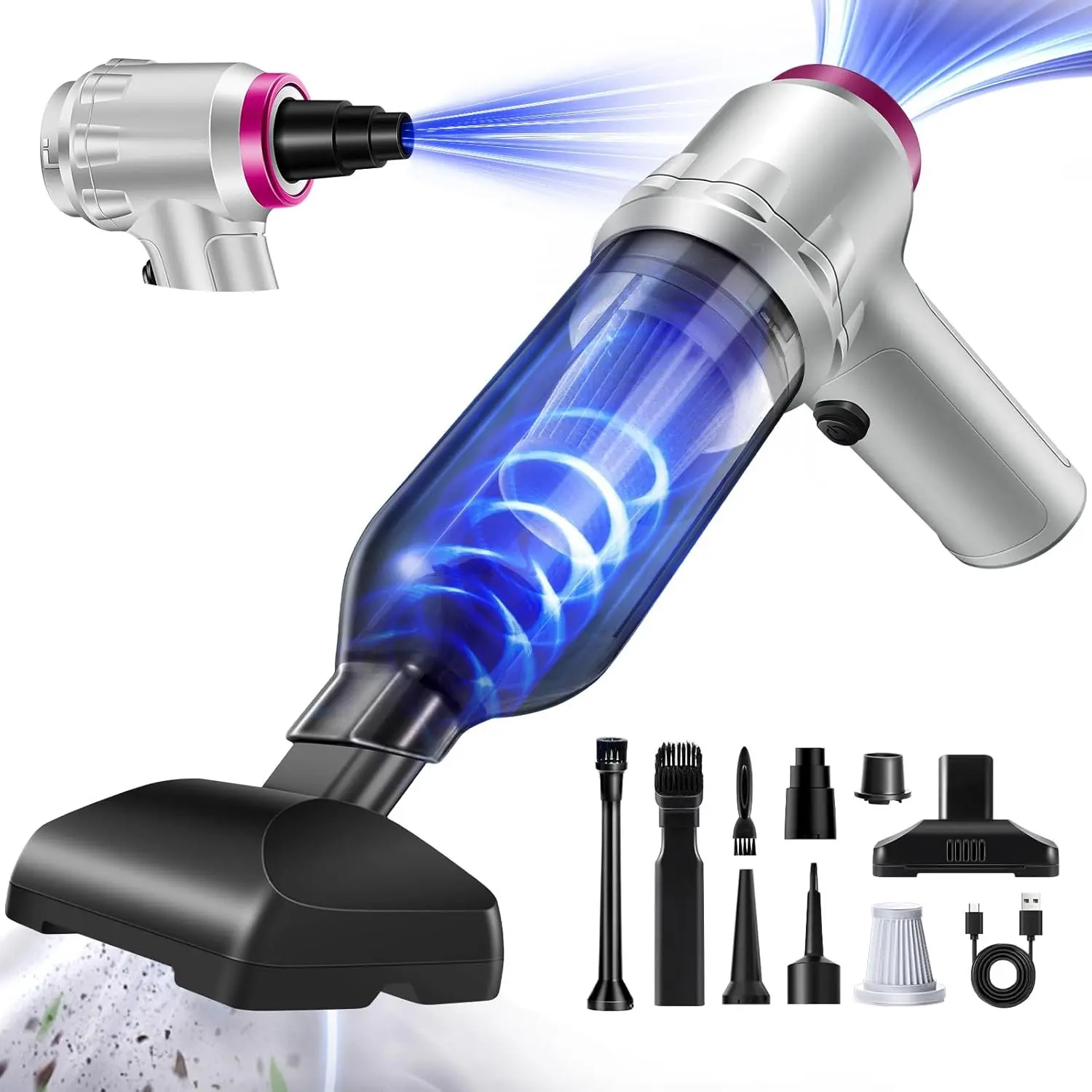 Portable Cordless Handheld Vacuum Cleaner with 15000PA Air Duster | 120w Brushless , Mini Vacuum for  and  – /, Compact &