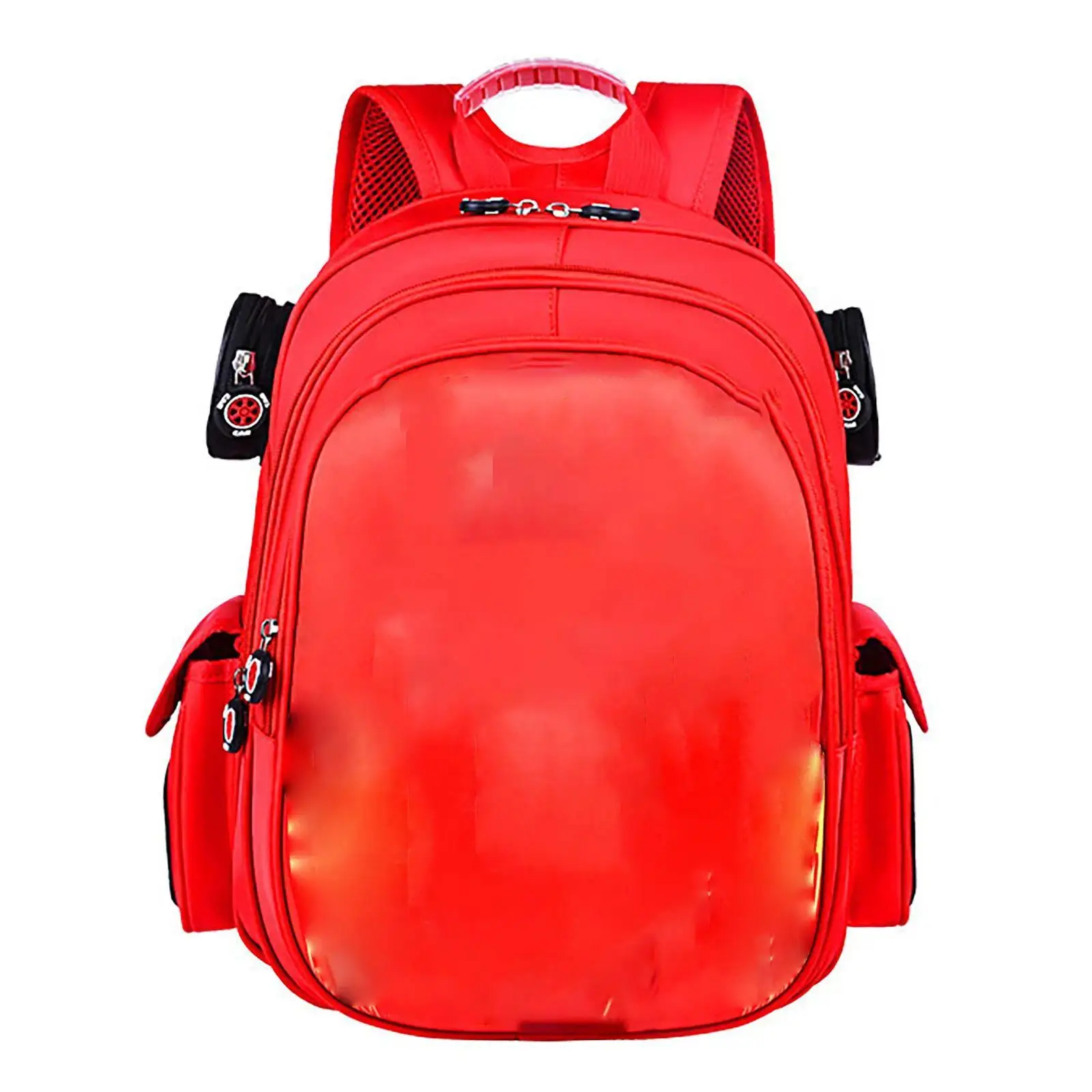 Unisex Car Motif Mini Backpack - 3D Pocket, Racing Look, Chain Strap, Versatile School Bag for Enthusiasts (As Seen in Video)