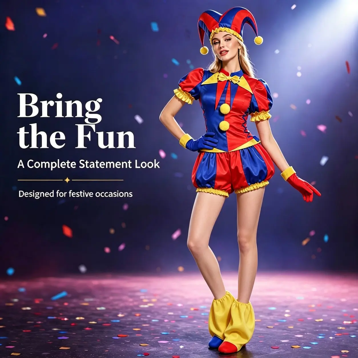Parent-Child Clown Costume Full Set Family Matching Halloween Cosplay Outfit for Adults & Kids