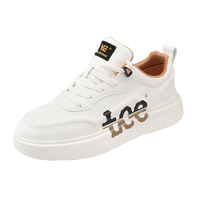 2026 Hot-selling men's shoes: Spring high-end versatile casual sneakers for teenagers, sporty thick-soled height-increasing white trendy shoes