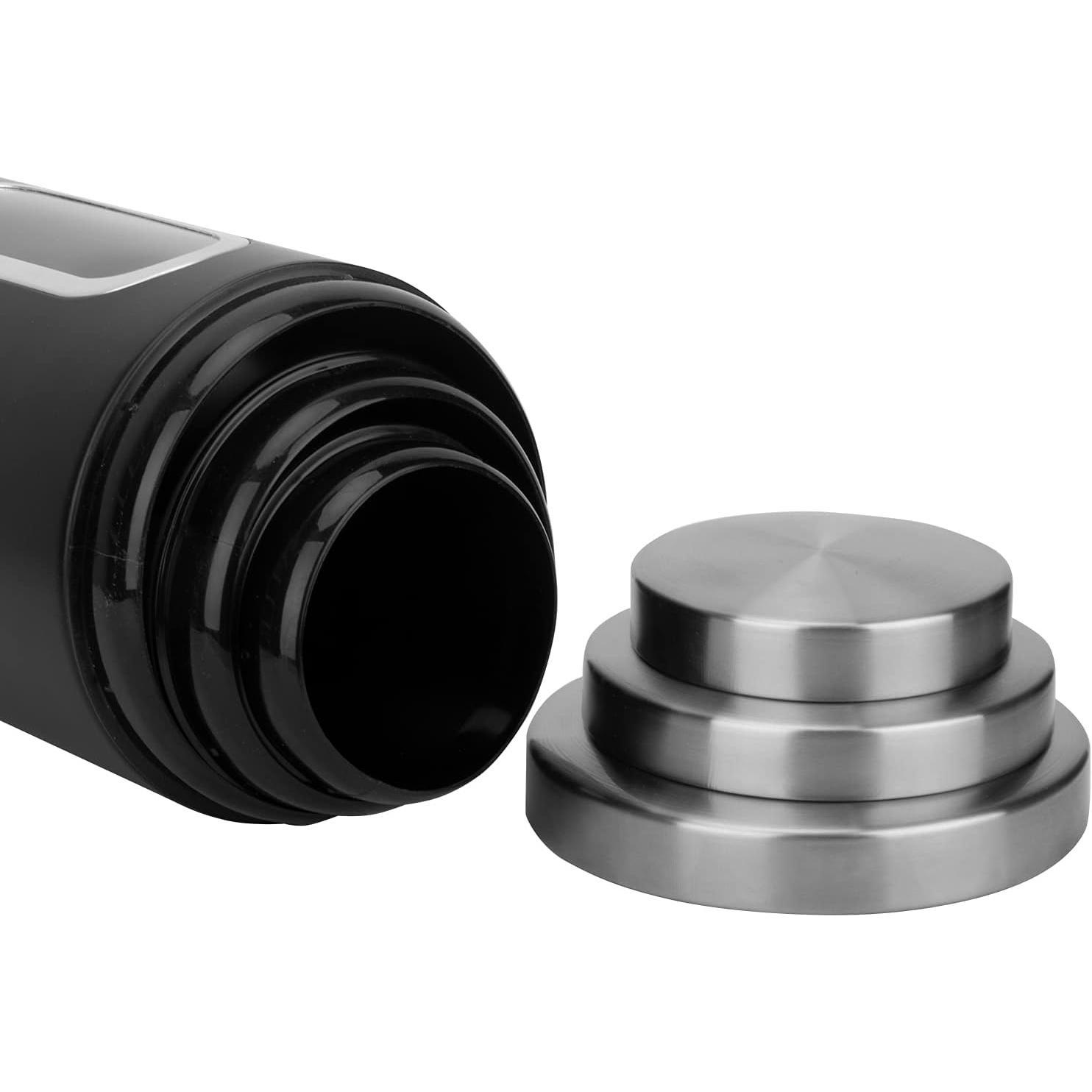 Black Kitchen Counter Canister set 3 count, 0.9/1.6/2.9 Quarts Stainless Steel Flour Sugar Coffee Biscult Storage Containers with with Long Spoon&Visible Black Kitchen Counter Canister set 3 count, 0.9/1.6/2.9 Quarts Stainless Steel Flour Sugar Coffee Biscult Storage Containers with with Long Spoon&Visible