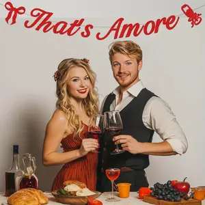1Set Thats Amore Banner Italian Themed Party Decorations Red Bow Wall Hanging Banner Thats Amore Bridal Shower Decor for Women Wedding Bachelorette Engagement Party Decor Supplies