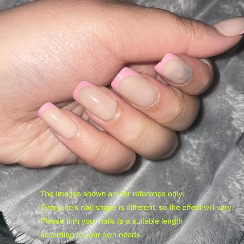 144Pcs Square Press on Nails Short - Rainbow Six Colors French Tip Design Extra Short Fake Nails Press ons, Vibrant Colors Full Cover Artificial Nails Glossy Cute Nails for Women Girls Manicure Nails Decoration and  Salon