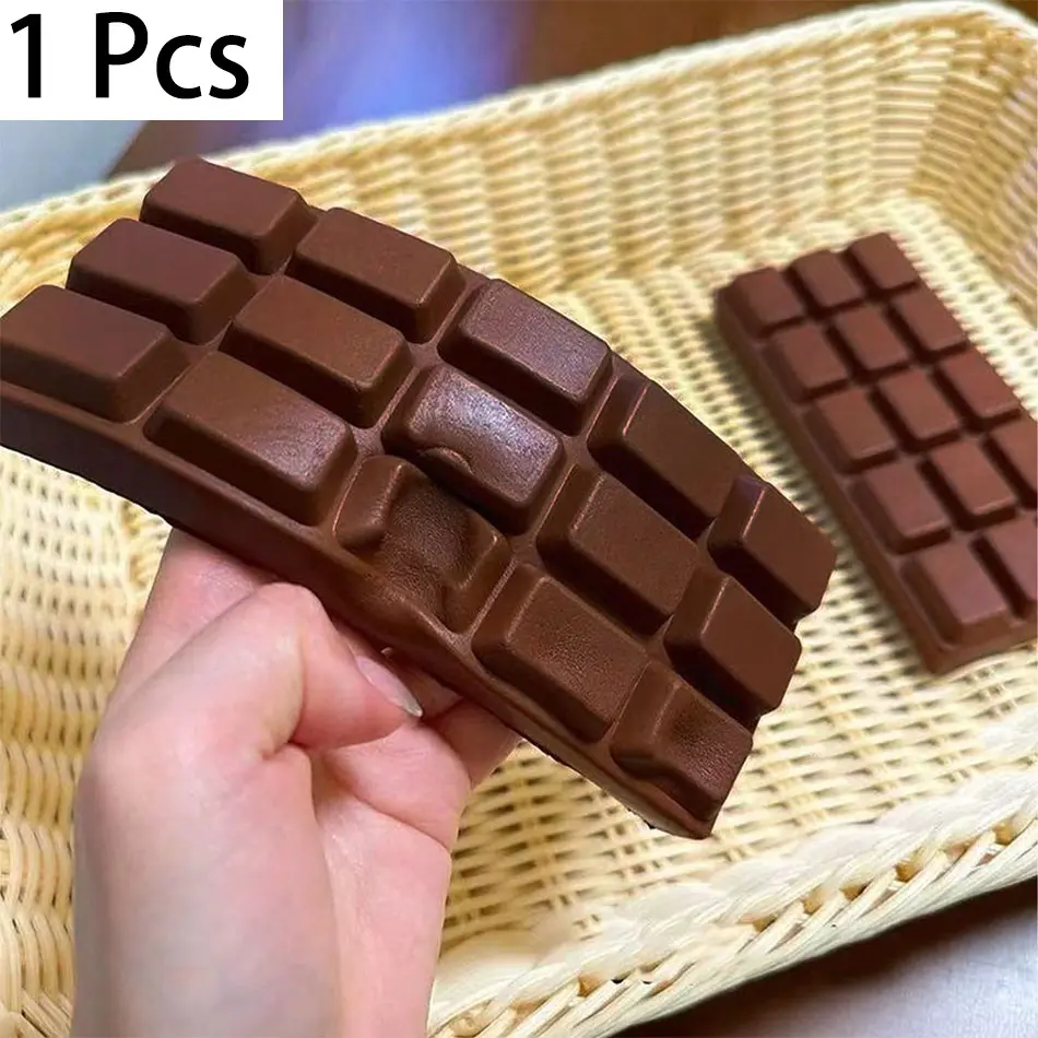 Slow Rebound Chocolate Shape Stress Relief Toy, Deformable Squeeze Toy, Sensory Calming Release Toy, Perfect for Relaxation and Fun