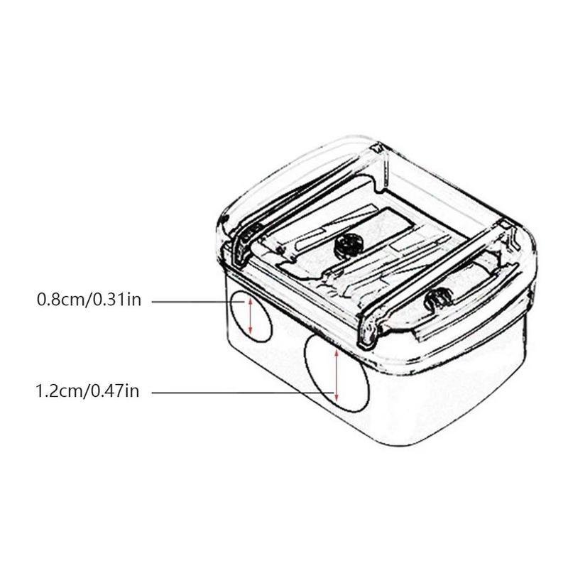 Portable Makeup Eyeliner Pencil Sharpener, 1 Count Double Hole Sharpener, Portable Pencil Sharpener For Eyeliner, Eyebrow Pencil, Lip Liner, Valentine's Day Gift