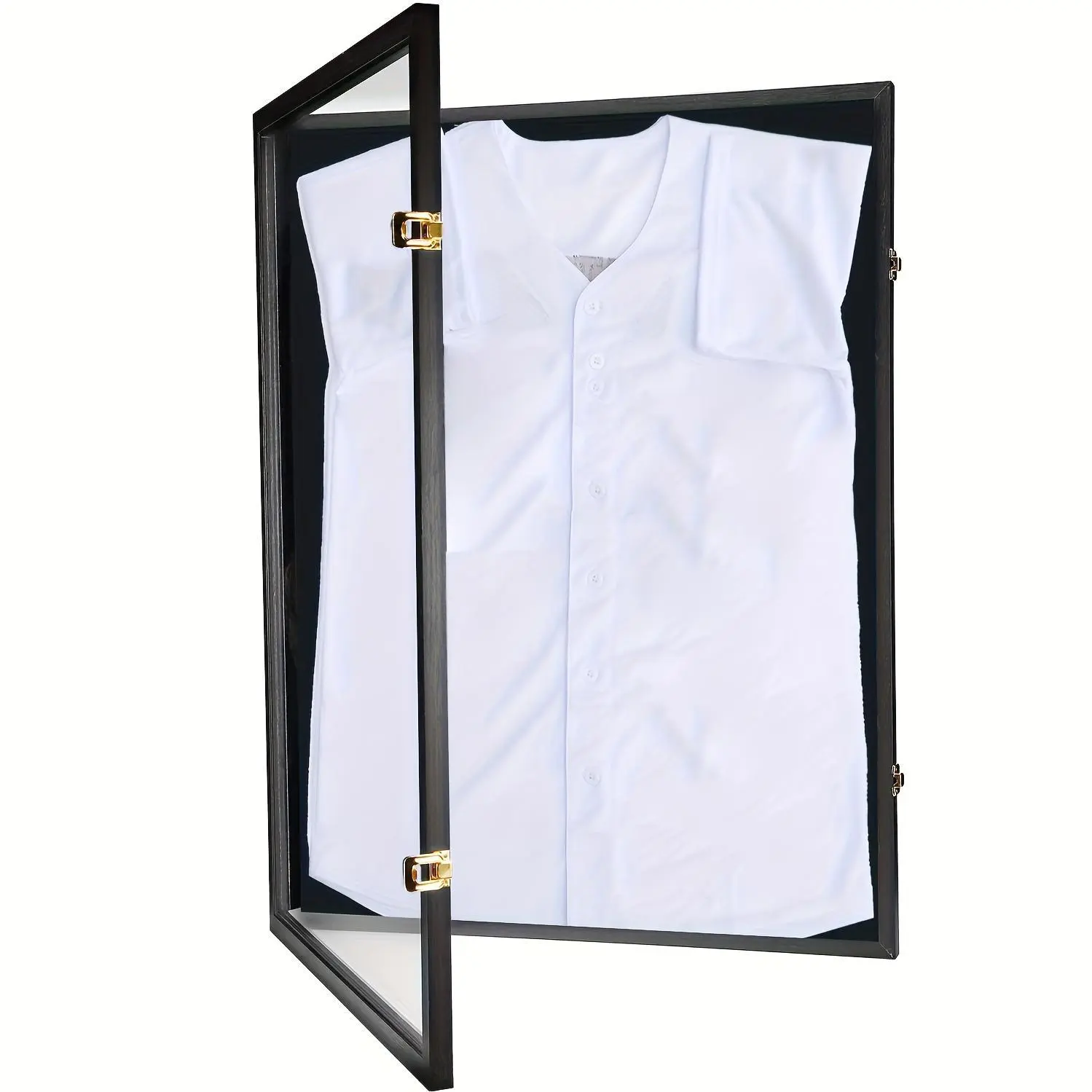 Jersey Display Frame Case Lockable, Large Sport Jersey Shadow Box with 98% UV Protection Acrylic And Hanger for Baseball Basketball Football Soccer Hockey Shirt And Uniform, Black, Christmas Decor