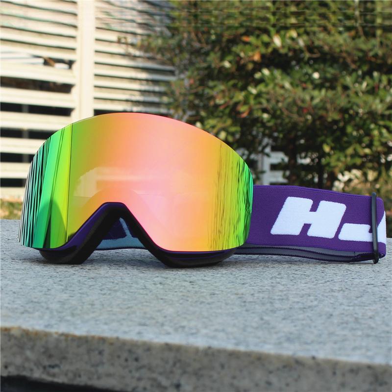 Ski mask, magnetic ski goggles, cylindrical lenses, anti-fog, unisex outdoor mountaineering, skiing, cycling goggles