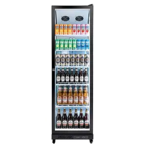 VEVOR Commercial Merchandiser Refrigerator, 12.4 Cu. Ft/ 350 L Glass Door Display Refrigerator, Upright Beverage Cooler Fridge with 5 Adjustable Shelves, Soft LED Light Casters for Homes Shops Bars