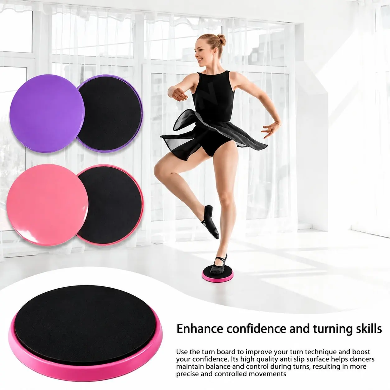 Ballet Rotation Board, Non-Slip Surface, Ideal for Cheerleaders, Dancers, Gymnasts, Yoga Fitness, Enhance Your Workout Experience