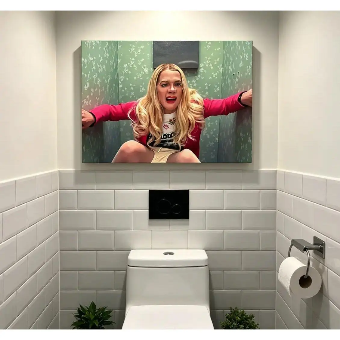 White Chicks Poster Funny Movie Bathroom Wall Art Vintage Black And White Humor Comedy Canvas Prints Art The Toilets Sign Picture Posters 90s Retro Film Room Decor Framed Wrapped Canvas Ornaments Gift wall decor wall art posters - Decoration Artistic