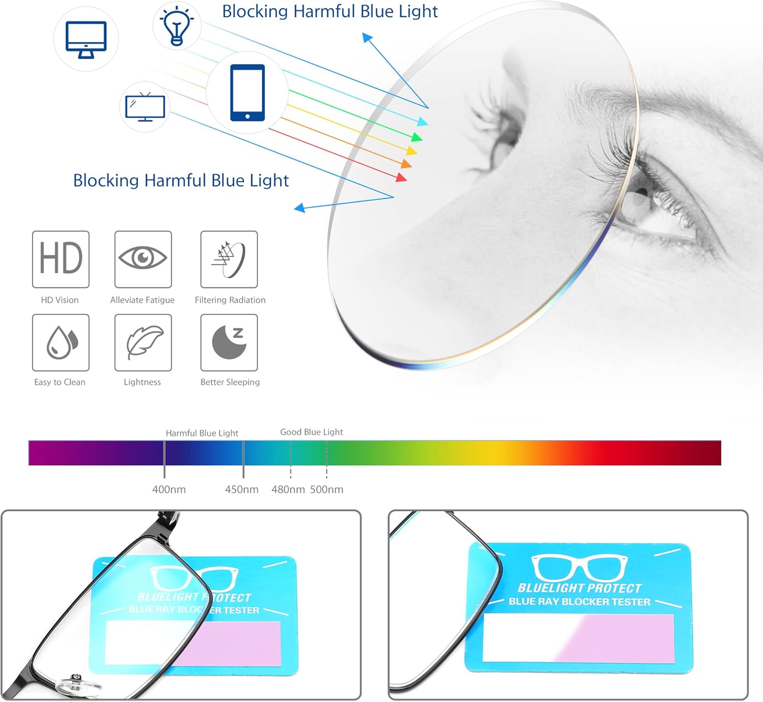 3 Pack Reading Glasses for Men, Lightweight Blue Light Blocking Metal Frame Mens Readers