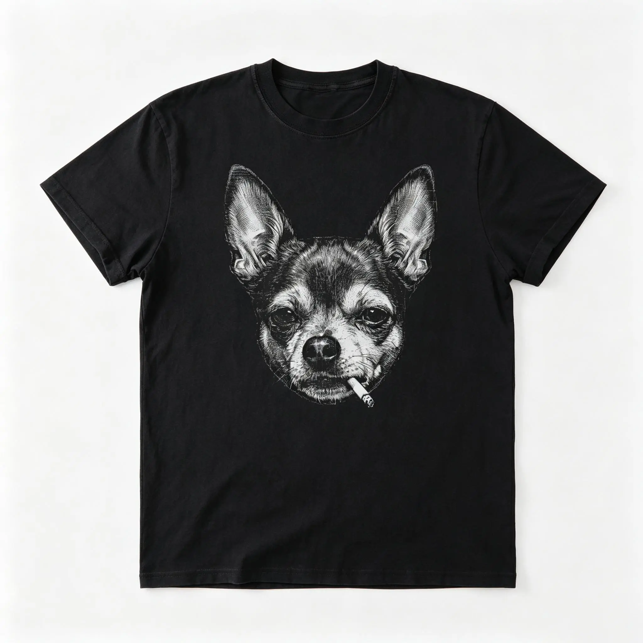 Vintage Chihuahua Dog Retro Sketch Animal Graphic T-Shirt, Unisex Grunge Pet Casual Tee,  Printed Craft SummerVibes Top, Relaxed Soft Breathable unisex summer clothing