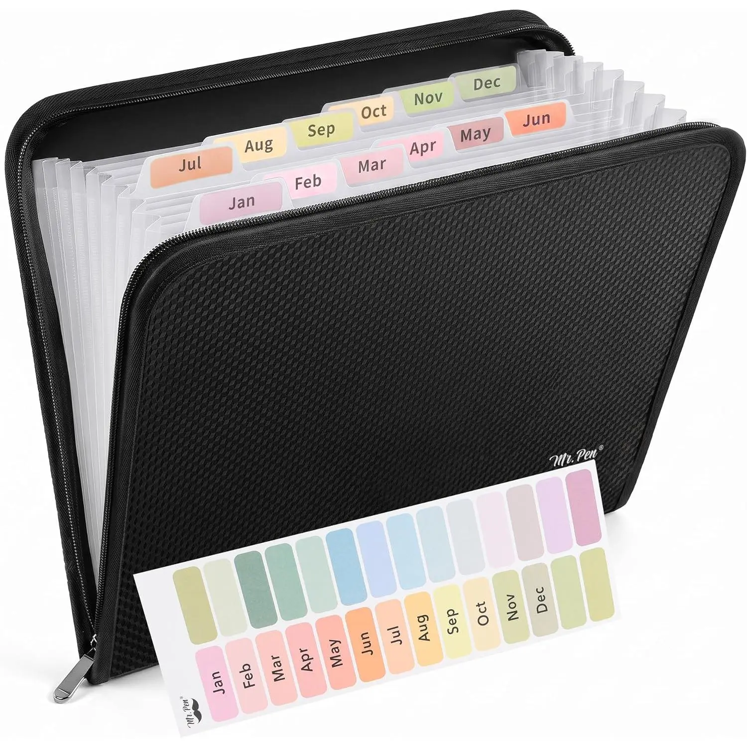- 13 Pocket Accordion File Organizer, Zipper Expanding File Folder