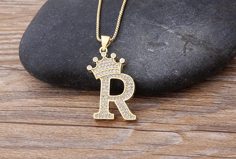 Aesthetic Luxury Copper Zircon A-Z Crown Alphabet Pendant Chain Necklace Hip-Hop Style Fashion Woman Man Initial Name Jewelry Gift for Girl Women Couple Aesthetic Luxury Copper Zircon A-Z Crown Alphabet Pendant Chain Necklace Hip-Hop Style Fashion Woman Man Initial Name Jewelry Gift for Girl Women Couple