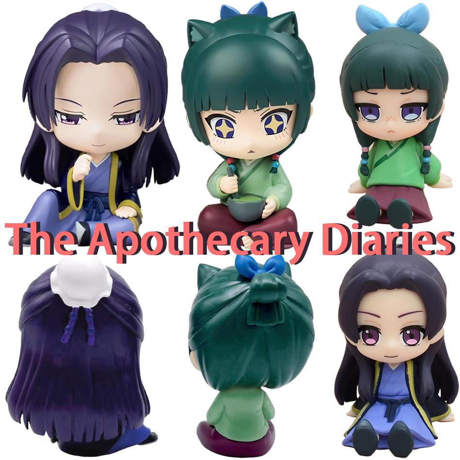 12CM Q Version The Apothecary Diaries Maomao Jinshi Mini Figure Anime Periphery Kawaii Sitting Toys Desktop Ornaments Model Gift