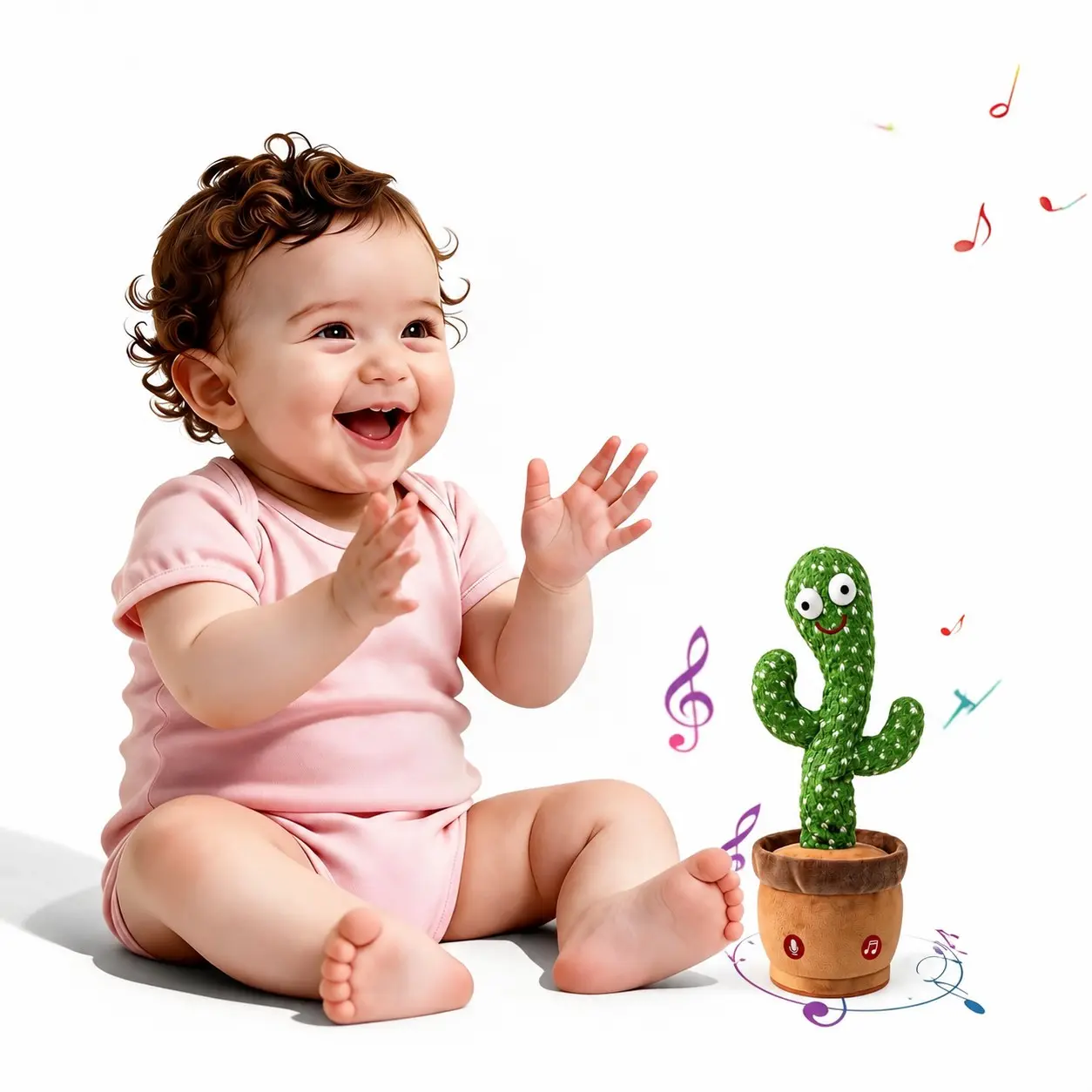 Talking Cactus Toy for Kids, Singing Cactus with 10 Songs, Voice Imitation, Light-Up Repeater, Unisex Christmas Gift, Toy