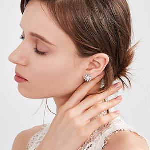 12PCS Real 925 Silver Earring Backs Replacements, 18K White , Secure Ear Locking for Stud Nut for Posts, 6mm