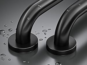 2 Pack Shower Grab Bar, 16 Inch Stainless Grab Bar Handicap Bars, Shower Handle Bath Handle, Safety Bars for Seniors, Elderly or Handicapped (Black)