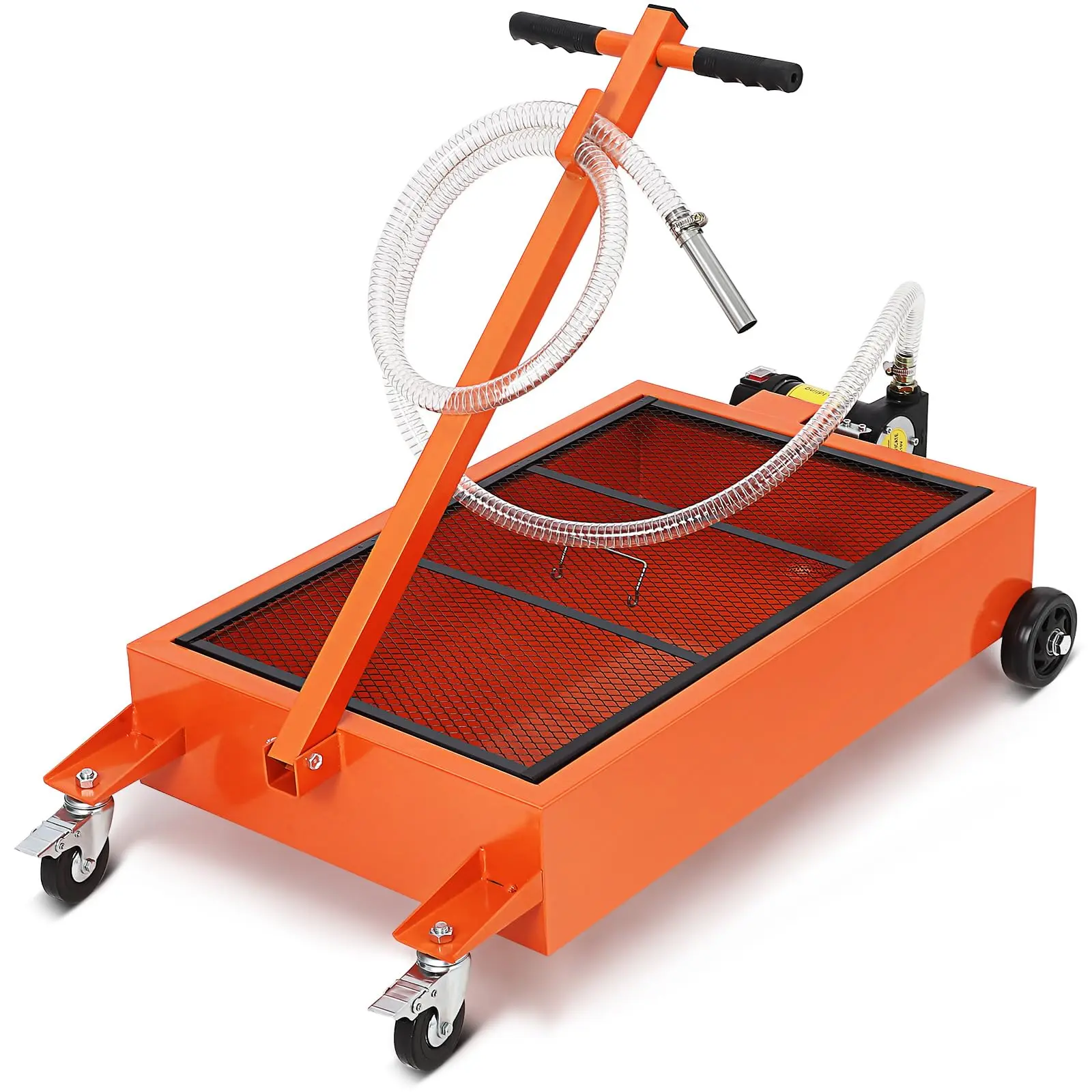GARVEEOil Drain Pan with 15 and 20 Gallon Capacities, Low Profile Design, Electric or Hand Pump Options, 8ft Hose, Folding Handle, and Rolling Cart for Easy Oil Draining in Cars, SUVs, and Trucks