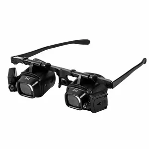 Adjustable 2X-24X LED Head Mount Magnifier, Portable Hands-Free Magnifying Tool for Phone, Watch & Electronic Maintenance