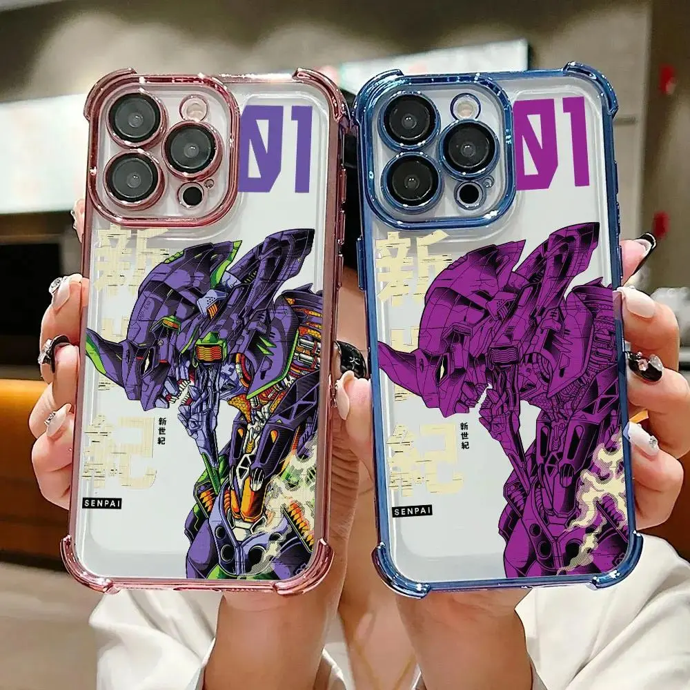 N-Neon-EVA Anime G-Genesis E-Evangelions Case For iPhone 17 Promax 17Air 16 Plus 15 14 13 12 11 Pro & Samsung Galaxy S26 Ultra S25 S24 S23 FE Plus EDGE Anti-Drop Anti-Fall Transparent Shockproof TPU Smartphone Back Cover