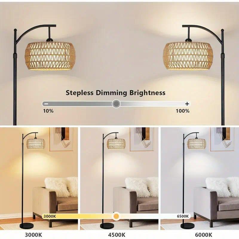 Farmhouse LED Floor Lamp, App & Remote Control Smart Standing Light Modern Lighting for Living Room, Bedroom, Home Office