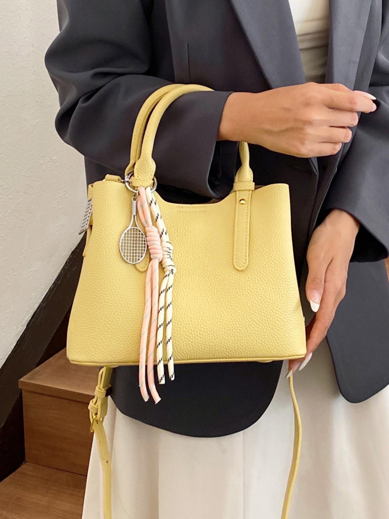 Women's Elegant Snakeskin Pattern Handbag, Fashionable Lychee Pattern Shoulder Bag with Top Handle, Casual Trendy Versatile High-quality Daily Commuting Bag, Commuter Bag, Elegant Bags