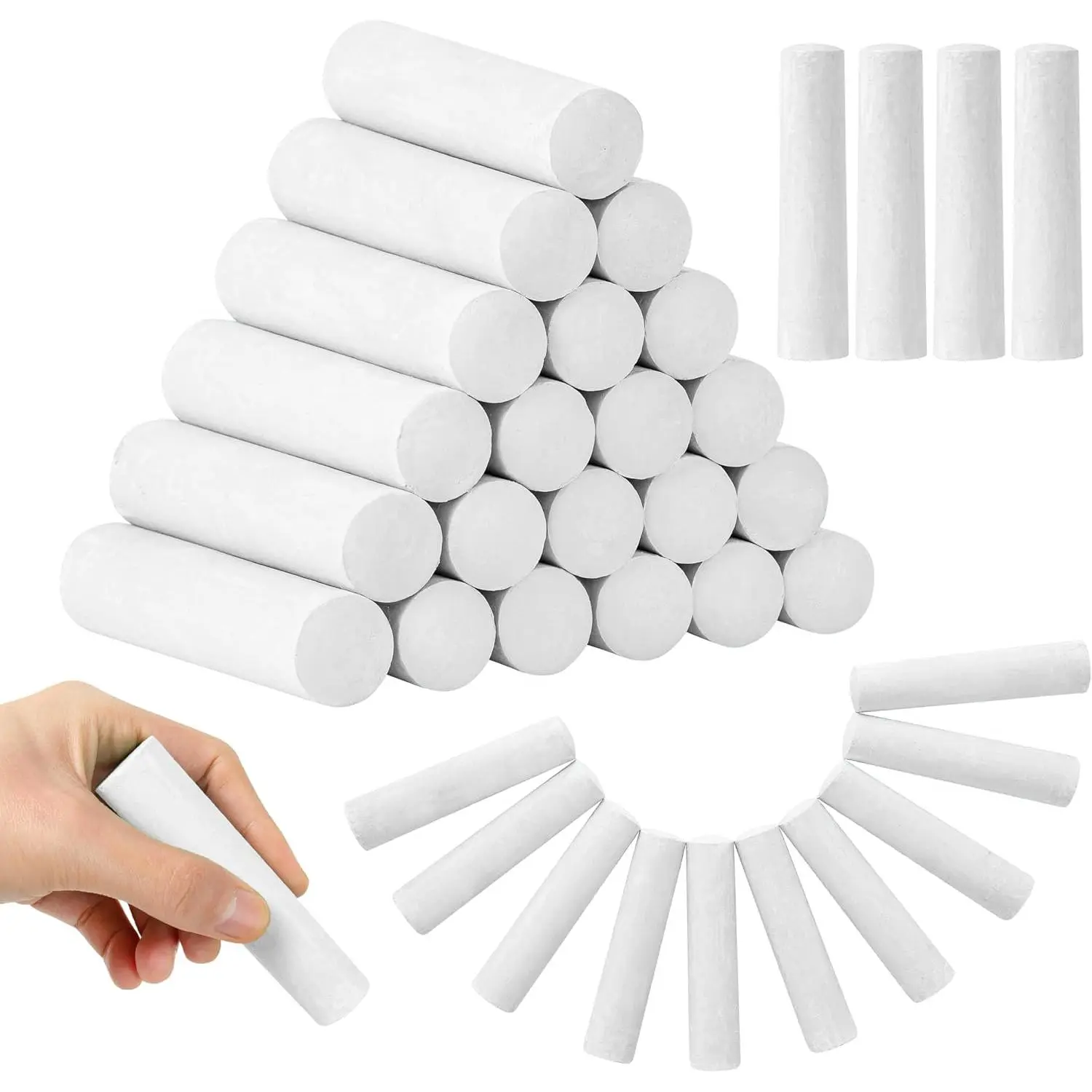 25 count Washable Sidewalk Chalks Set   Chalk for Outdoor Art Play (White)
