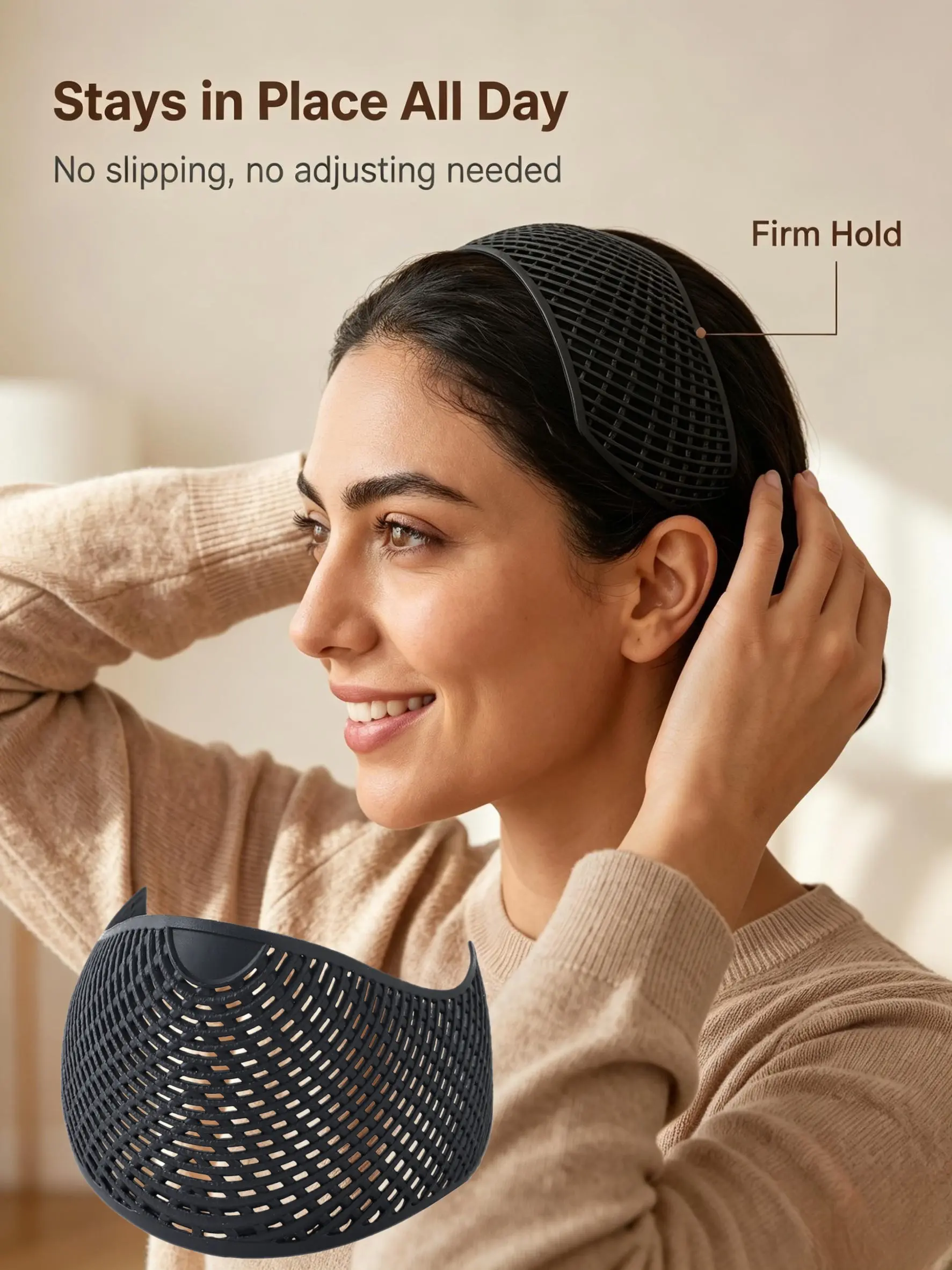3D-Printed Non-Slip Hijab Grip Headband, Anti-slip Hairband, No Slip Headbands, Breathable and Lightweight, Easy to Wear, High-Quality TPEE Material, Muslim Women's Hair Accessory
