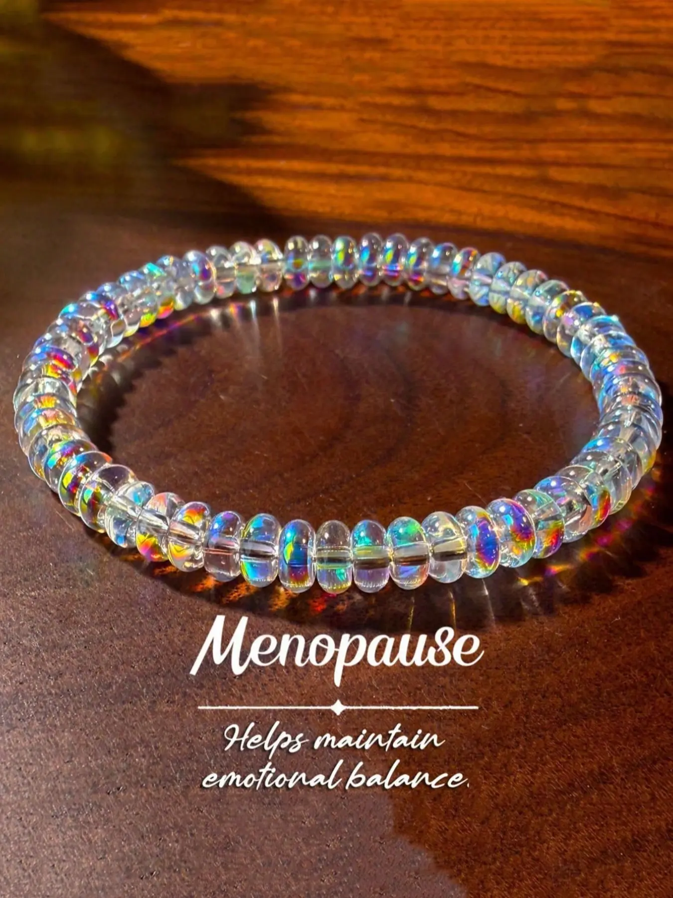 Menopause Balancing Bracelet, Artificial Crystal Bracelet, Menopause Bangle, Elastic Cord Jewelry, Supports Emotional Balance, Comfortable Wear, Ideal Gift