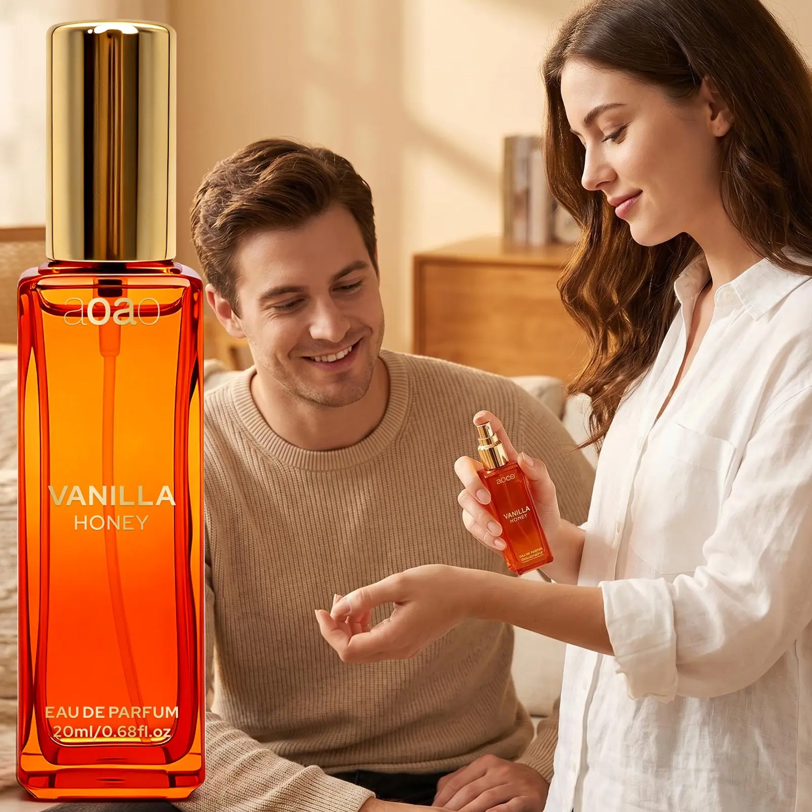 Honey Vanilla Perfume, Long-Lasting Fresh Scent, Sweet Scent, Unisex Fragrance, 20ML, Suitable for Men and Women, Contains Alcohol
