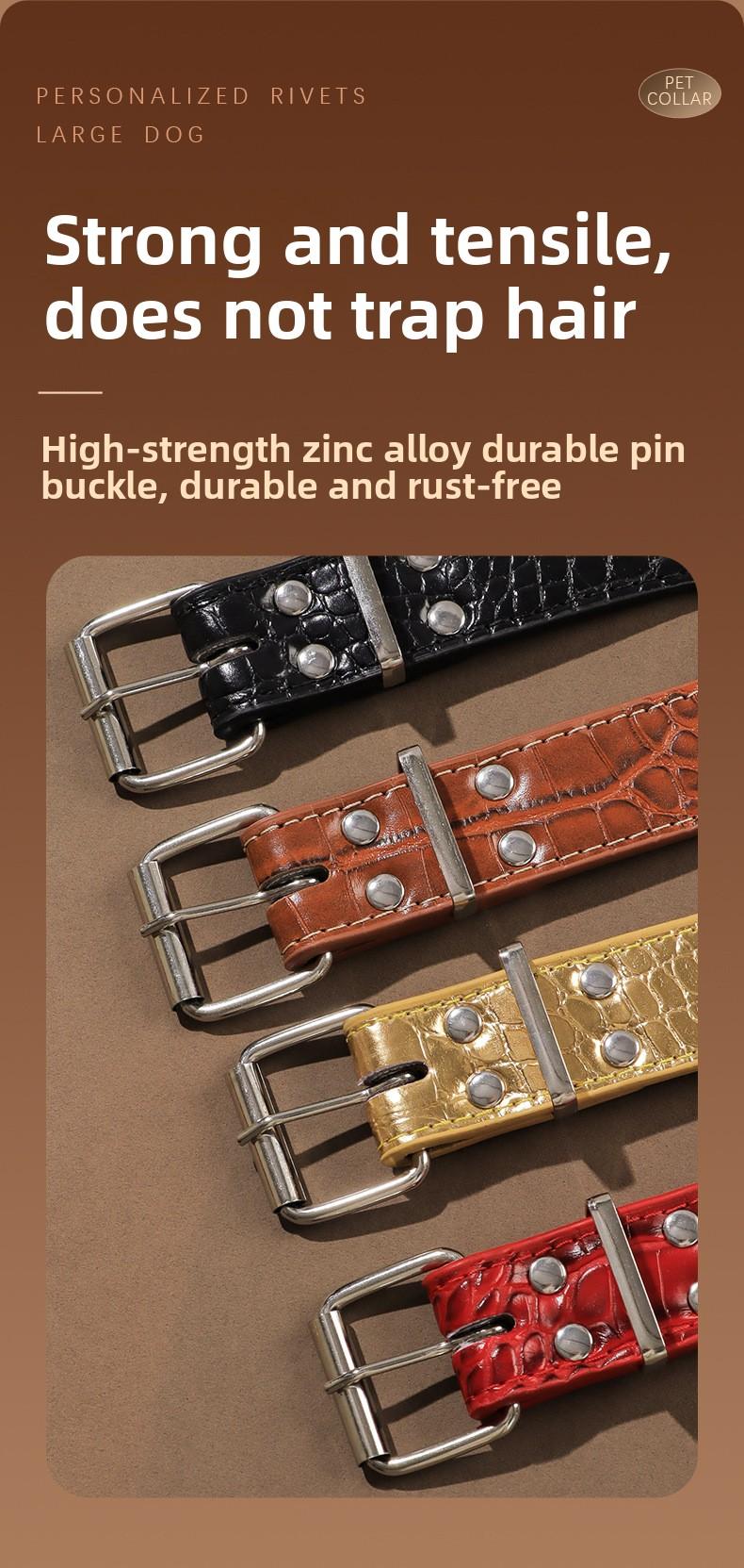 Wide Studded Dog Collar – Anti-Bite, Street Style, Heavy Duty & Tug Resistant