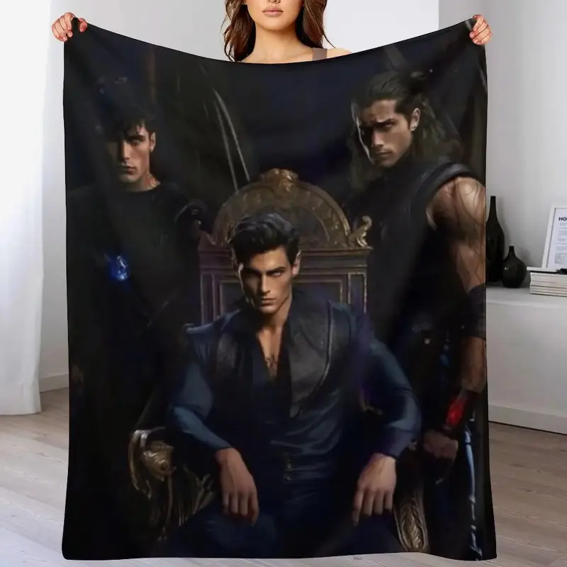 ACOTAR - Rhysand, Cassian, & Azriel Art Throw Blanket Soft Comfort Blanket for Reading Watching TV