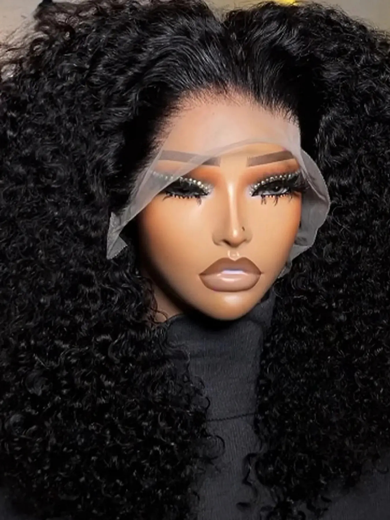 Soft Glue-Free Fluffy Curly Wig, 26 Inches Long, 180% Density, Daily Curl Style, 13x4x1 Lace Front Full Cap, Heat-Resistant Fiber Hair