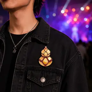 Lucky Gourd Rope Art Statement Brooch, Unique Enamel Pin for Jackets, Bags & Fridge Decor, E·Sugar FU·LU Collection
