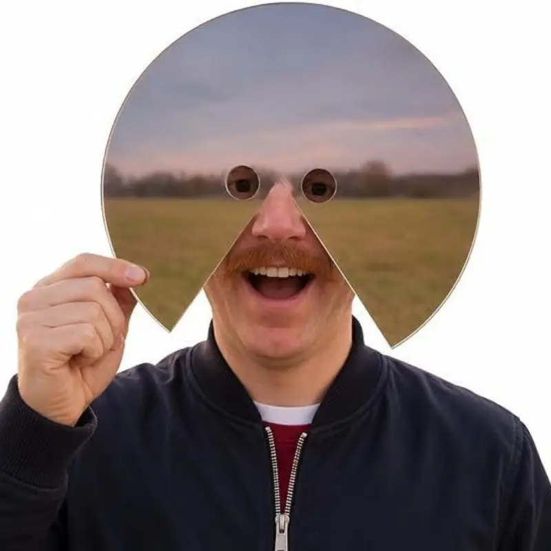 Acrylic Mirror Reflective Face Mask, Selfie Photography Prop, Single Piece, Ideal for Taking Photos, Enhances Your Selfies