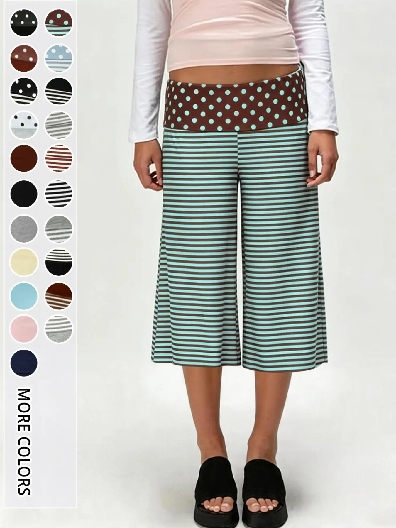Women's High Waist Wide Leg Pants, Chic Vintage Elegant Style Seven-Point Commuter Trousers, Slimming Drape Fit, Comfortable Office Wear