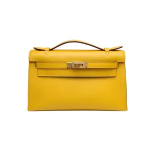 Pre-owned HERMÈS HERMES Yellow Swift Leather Kelly Mini P216751818