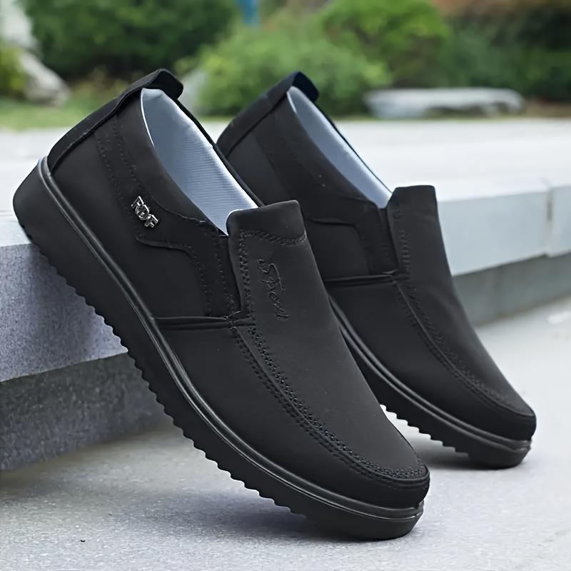2025 New Men's Slip-On Sneakers/Loafers - Lightweight Non-Slip Rubber Sole, All-Season Comfort, Slip-Resistant Traction for Outdoor Hiking & Urban Commuting - Breathable Fabric Upper, Round Toe Design, NOT LEATHER