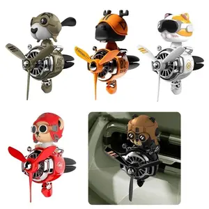 Car Propeller Ornaments Shaking Head Helicopter Car Air Vent Clip Solid Refill Bear Pilot Interior Novelty Auto Accessories