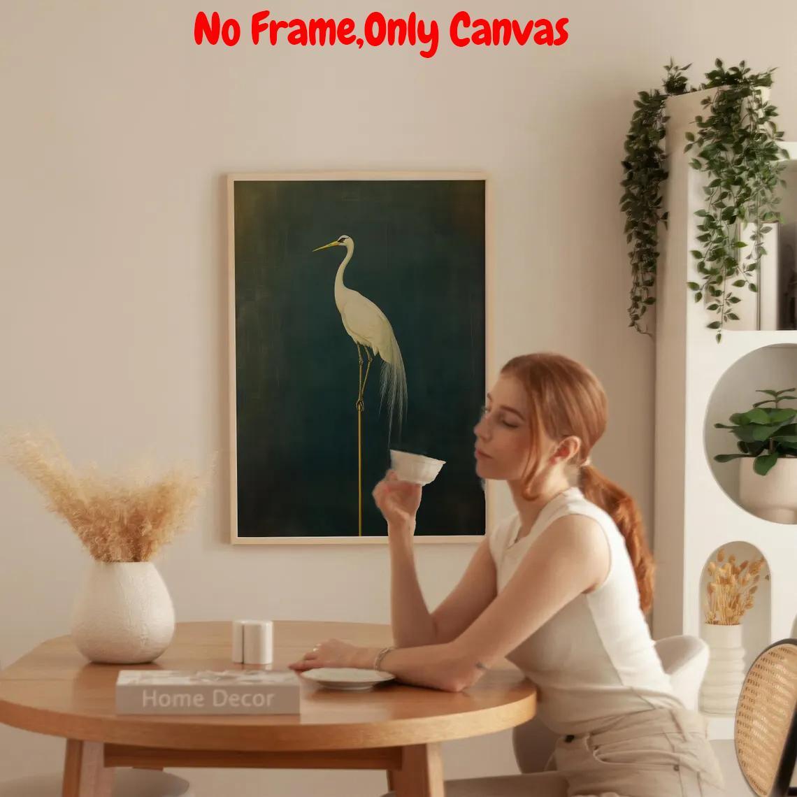 Vintage Bird Pattern Unframed Painting, 1 Count Retro Wall Art, Canvas Wall Art, Wall Decor for Home Living Room Bedroom Study Room, Home Decor, Ornaments